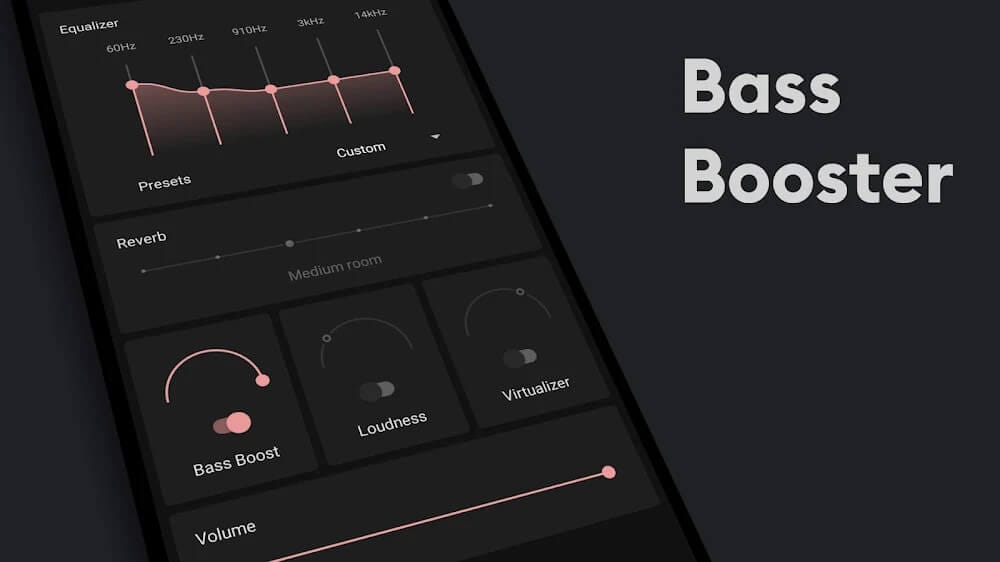 the bass booster app on a smartphone