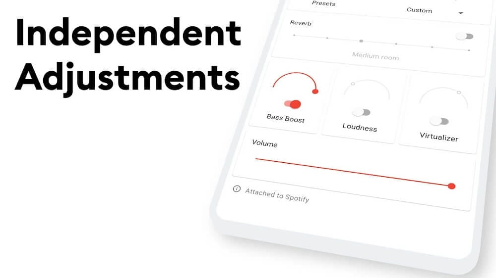 a cell phone with the text independent adjustments